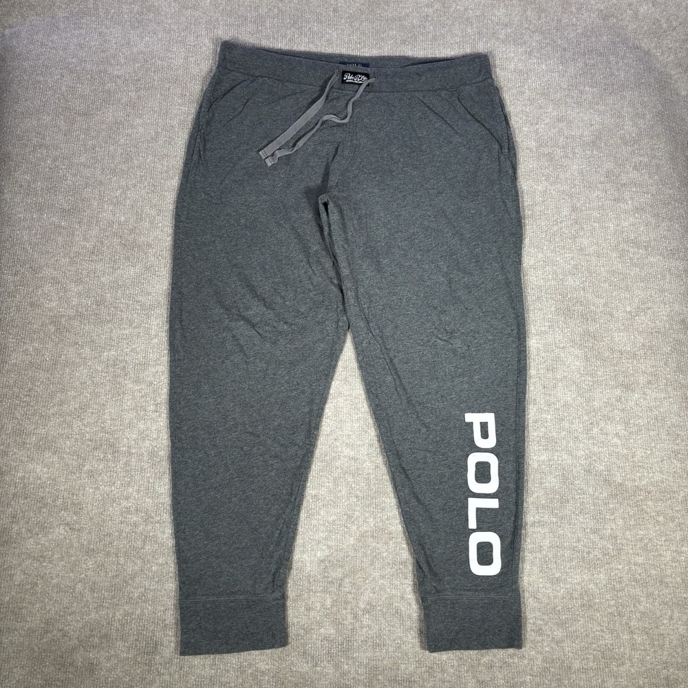 Polo Ralph Lauren‎ Sleepwear Pants Mens XL Gray Knit Jogger Spellout Pajama